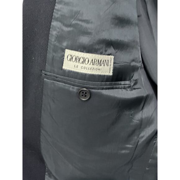 GIORGIO ARMANI Le Collezioni Men's Black Sport Coat Blazer Sz 42L Wool Executive - Picture 4 of 9